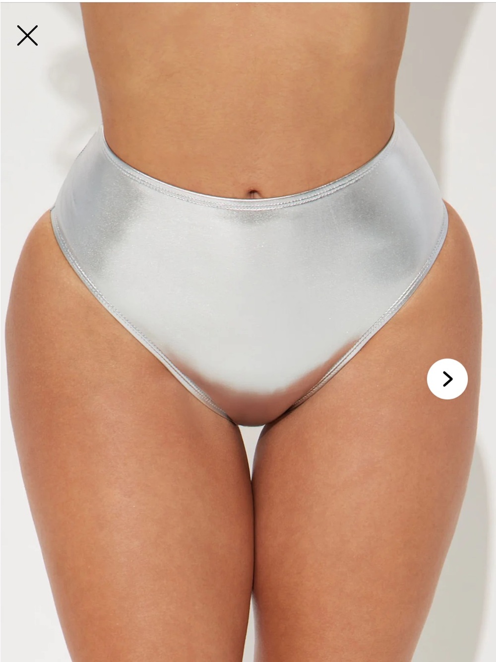 Fashion Nova Silver High Waist Bikini Bottom size XS